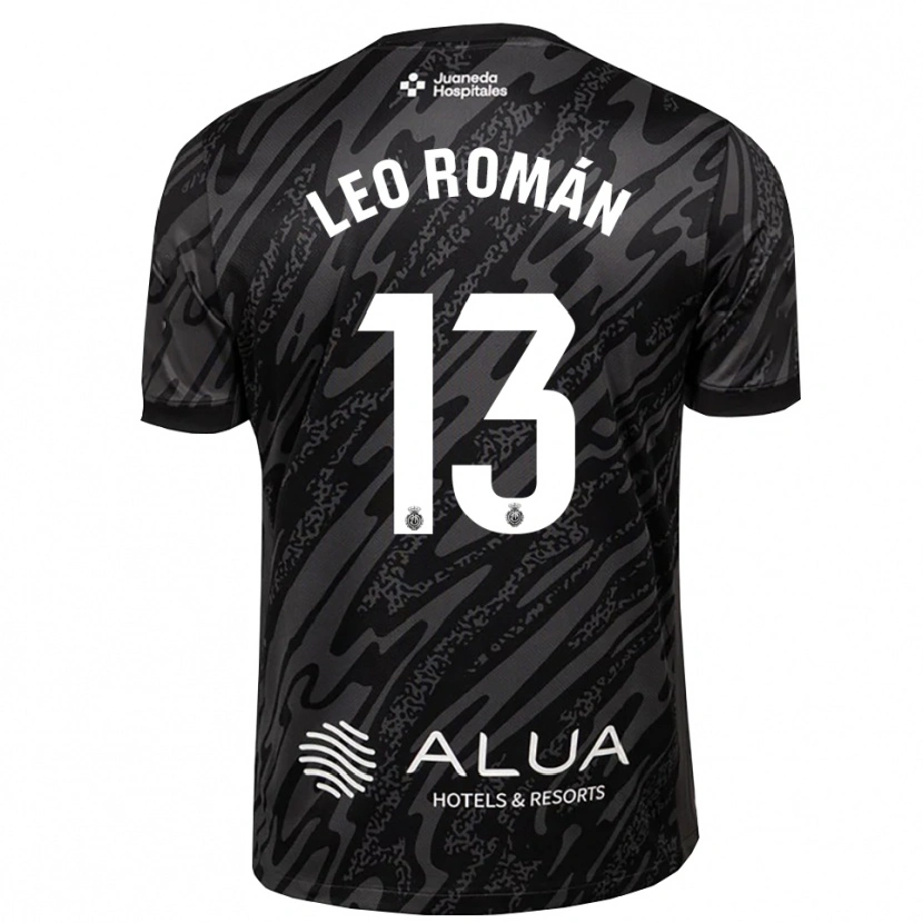 Danxen Mujer Camiseta Leo Román #13 Gris Oscuro Negro Portero Equipación 2025/26 La Camisa