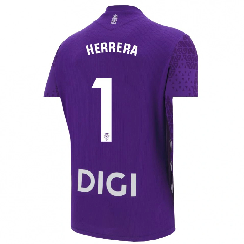 Danxen Mujer Camiseta Sergio Herrera #1 Púrpura Blanco Portero Equipación 2025/26 La Camisa