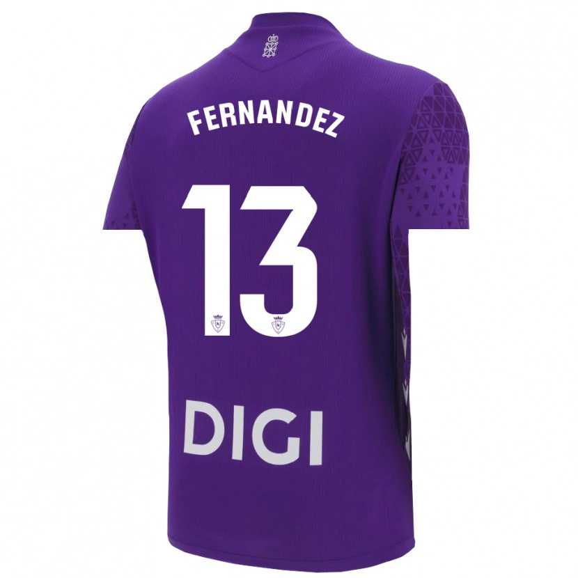 Danxen Mujer Camiseta Aitor Fernández #13 Púrpura Blanco Portero Equipación 2025/26 La Camisa