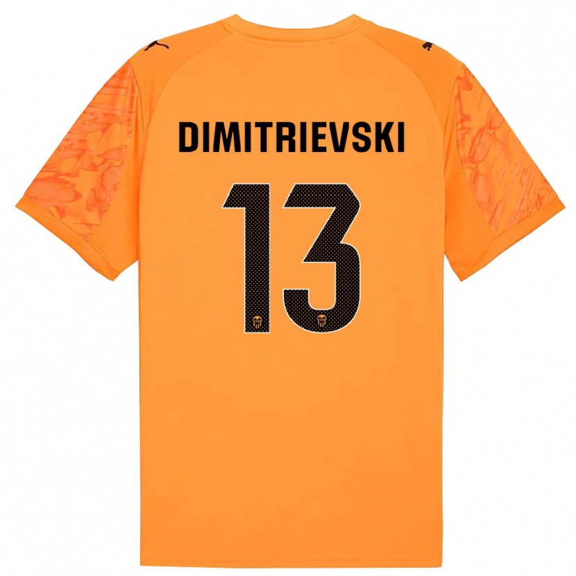 Danxen Mujer Camiseta Stole Dimitrievski #13 Naranja Negro Portero Equipación 2025/26 La Camisa