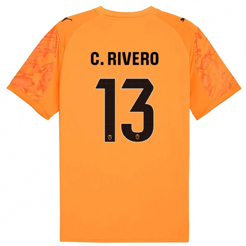 Danxen Mujer Camiseta Cristian Rivero #13 Naranja Negro Portero Equipación 2025/26 La Camisa