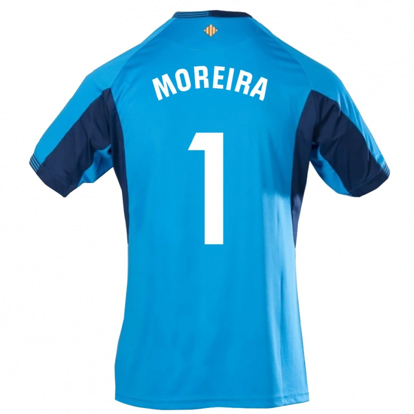 Danxen Mujer Camiseta Yago Moreira #1 Azul Blanco Portero Equipación 2025/26 La Camisa