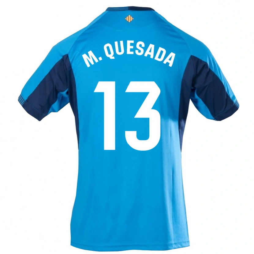 Danxen Mujer Camiseta Montserrat Quesada Carrasco #13 Azul Blanco Portero Equipación 2025/26 La Camisa