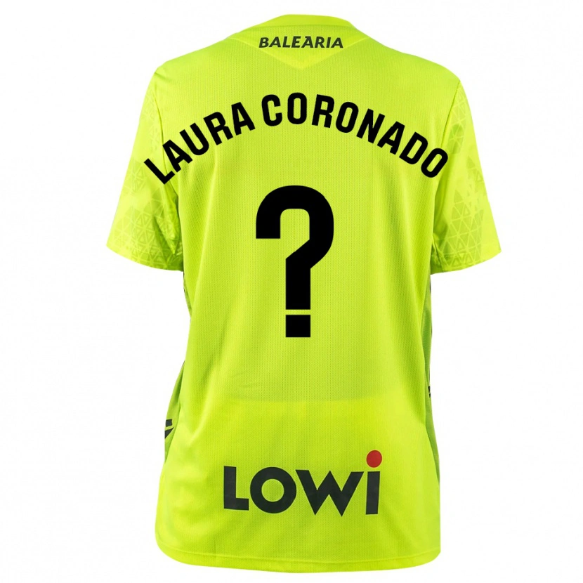 Danxen Mujer Camiseta Laura Coronado Vilchez #0 Verde Fluorescente Negro Portero Equipación 2025/26 La Camisa