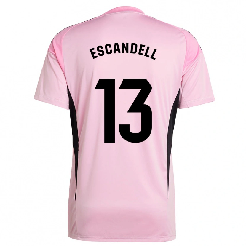 Danxen Mujer Camiseta Aarón Escandell #13 Rosa Negro Portero Equipación 2025/26 La Camisa