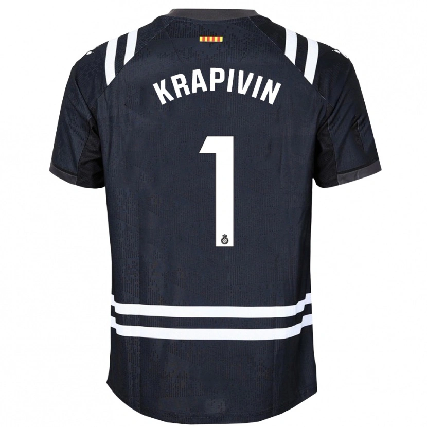 Danxen Mujer Camiseta Yegor Krapivin #1 Negro Blanco Portero Equipación 2025/26 La Camisa