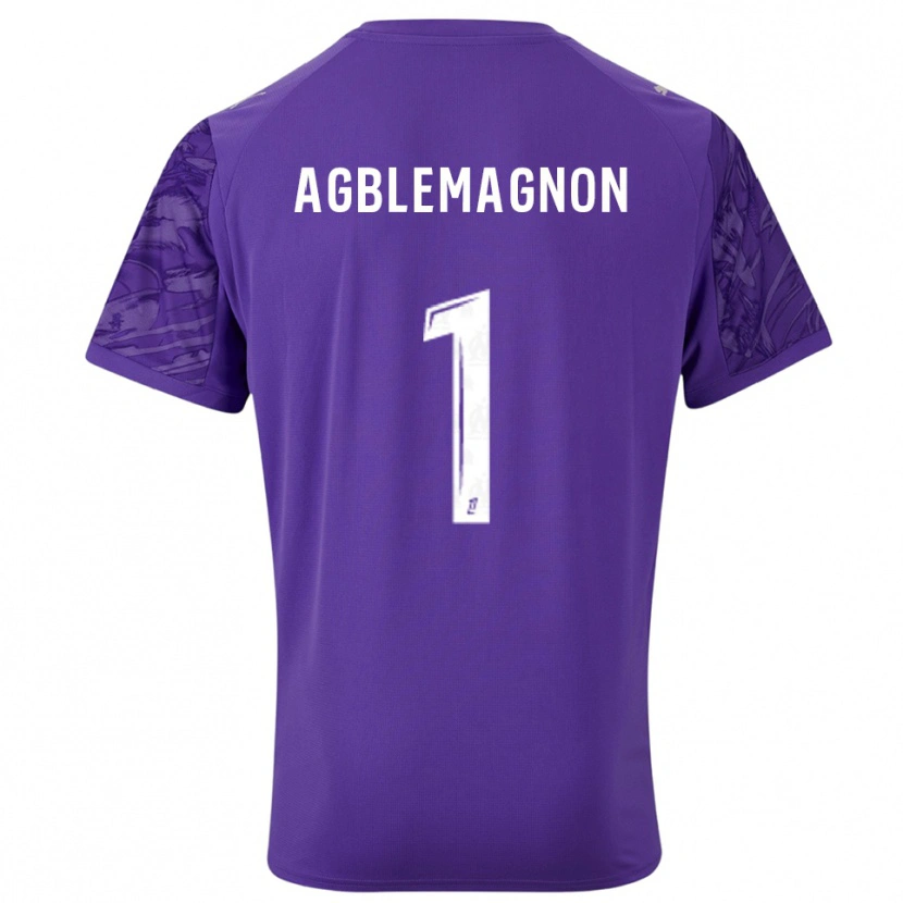 Danxen Mujer Camiseta Jordan Agblemagnon #1 Púrpura Blanco Portero Equipación 2025/26 La Camisa
