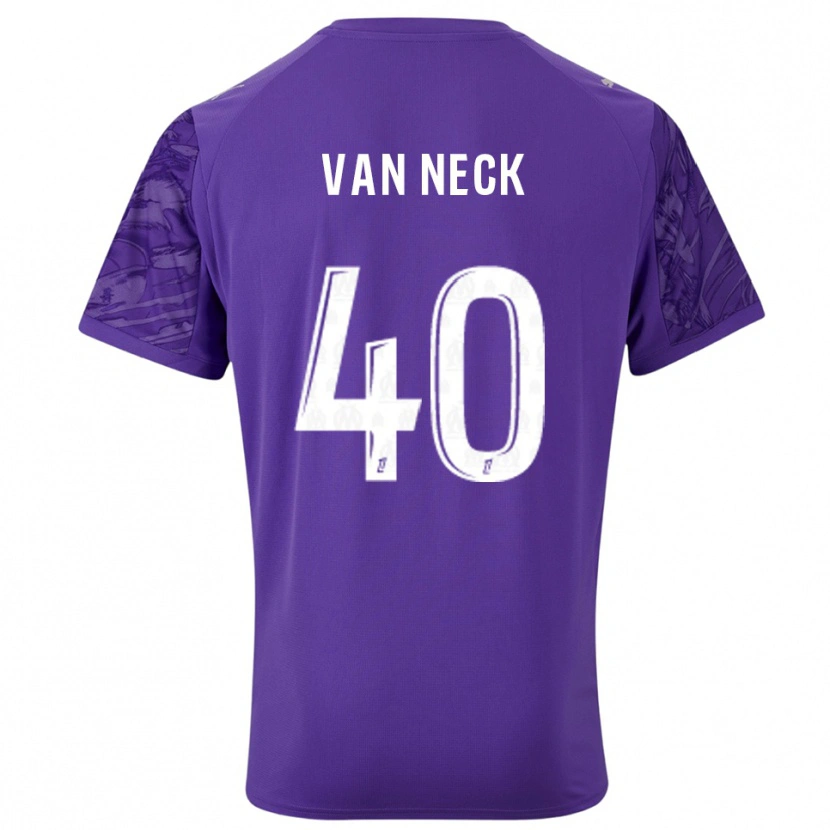 Danxen Mujer Camiseta Jelle Van Neck #40 Púrpura Blanco Portero Equipación 2025/26 La Camisa