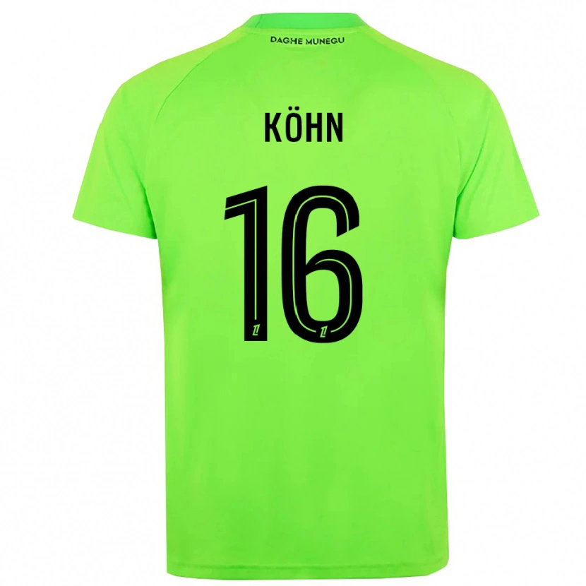 Danxen Mujer Camiseta Philipp Köhn #16 Verde Negro Portero Equipación 2025/26 La Camisa