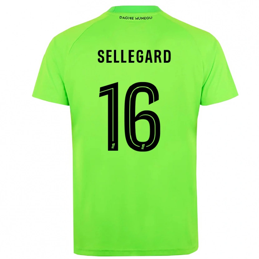 Danxen Mujer Camiseta Alexander Sellegard #16 Verde Negro Portero Equipación 2025/26 La Camisa