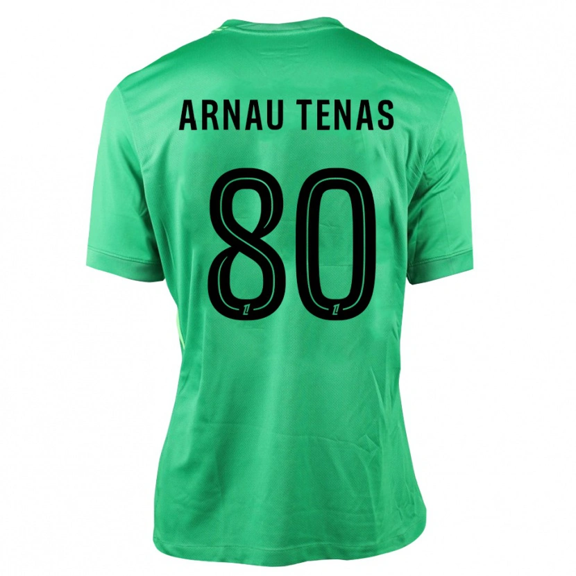 Danxen Mujer Camiseta Arnau Tenas #80 Verde Negro Portero Equipación 2025/26 La Camisa