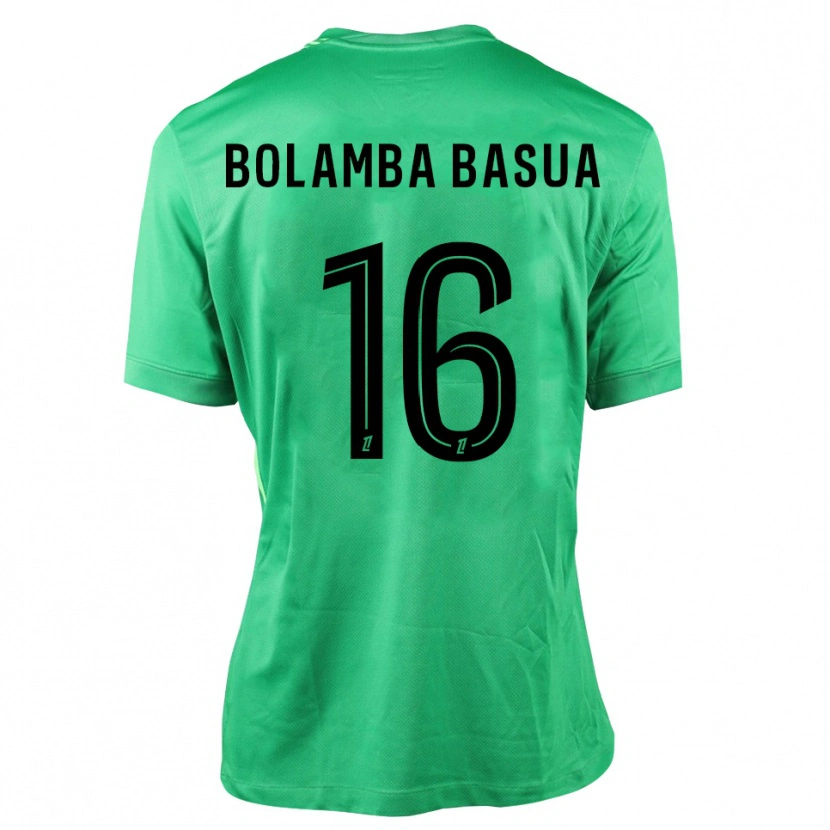 Danxen Mujer Camiseta Kévin Bolamba Basua #16 Verde Negro Portero Equipación 2025/26 La Camisa