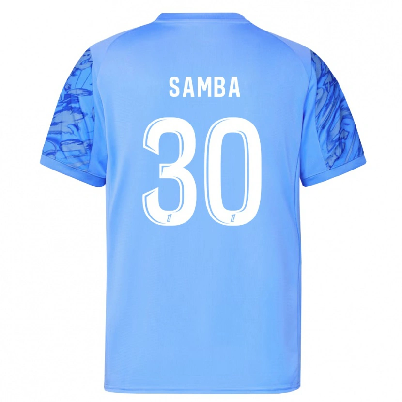 Danxen Mujer Camiseta Brice Samba #30 Azul Blanco Portero Equipación 2025/26 La Camisa