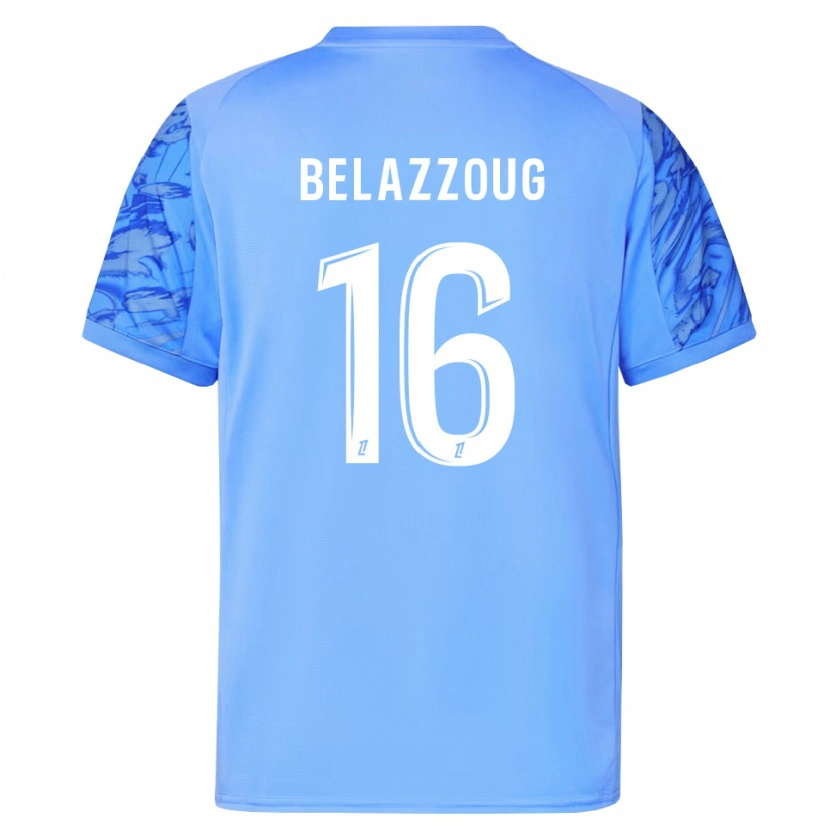 Danxen Mujer Camiseta Kilian Belazzoug #16 Azul Blanco Portero Equipación 2025/26 La Camisa