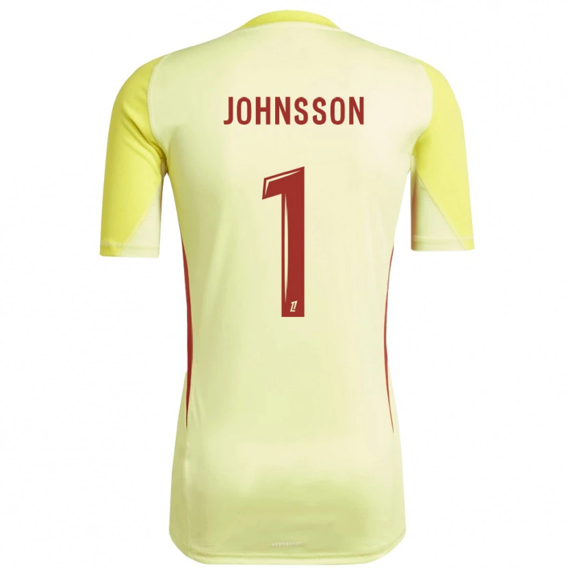 Danxen Mujer Camiseta Karl-Johan Johnsson #1 Amarillo Rojo Claro Portero Equipación 2025/26 La Camisa