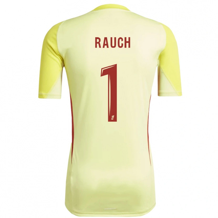 Danxen Mujer Camiseta Hugo Rauch #1 Amarillo Rojo Claro Portero Equipación 2025/26 La Camisa