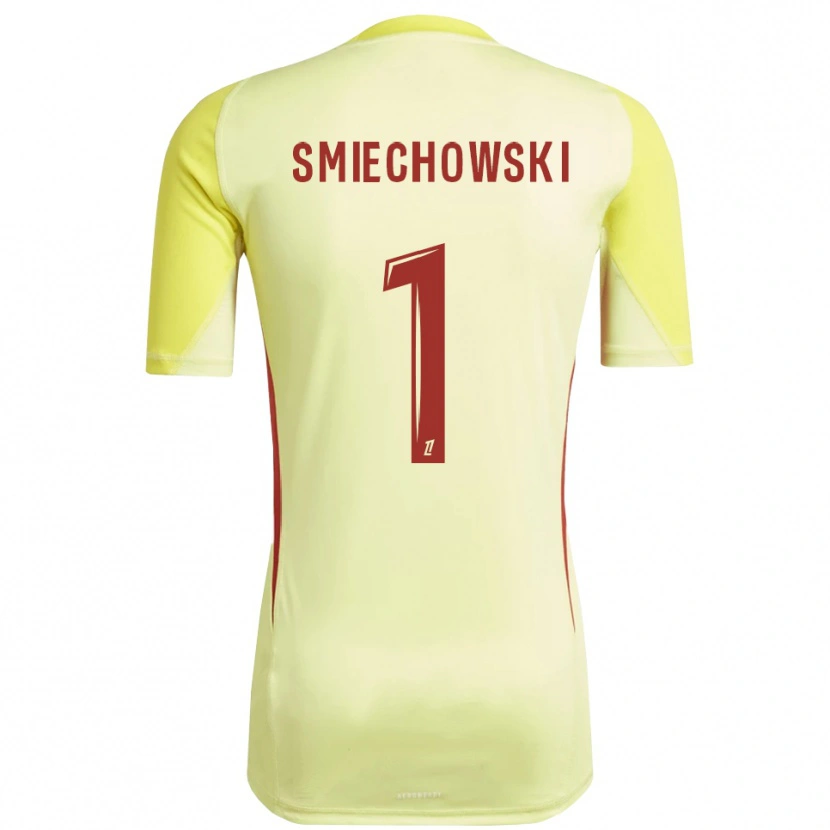 Danxen Mujer Camiseta Artur Smiechowski #1 Amarillo Rojo Claro Portero Equipación 2025/26 La Camisa