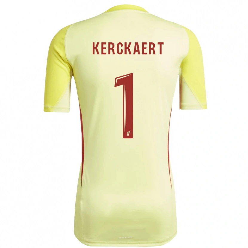 Danxen Mujer Camiseta Gabriel Kerckaert #1 Amarillo Rojo Claro Portero Equipación 2025/26 La Camisa