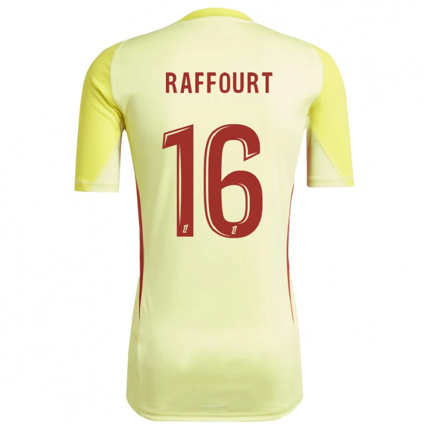 Danxen Mujer Camiseta Timéo Raffourt #16 Amarillo Rojo Claro Portero Equipación 2025/26 La Camisa