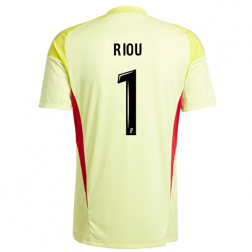 Danxen Mujer Camiseta Rémy Riou #1 Negro Amarillo Claro Portero Equipación 2025/26 La Camisa