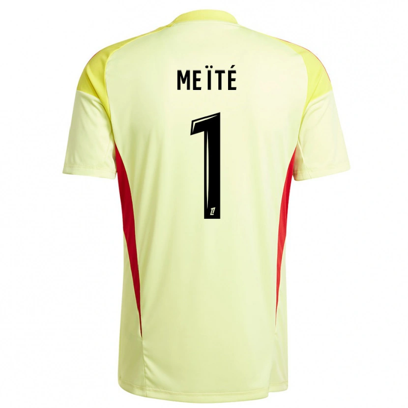 Danxen Mujer Camiseta Ibrahim Meïté #1 Negro Amarillo Claro Portero Equipación 2025/26 La Camisa