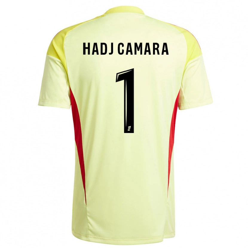 Danxen Mujer Camiseta El Hadj Camara #1 Negro Amarillo Claro Portero Equipación 2025/26 La Camisa