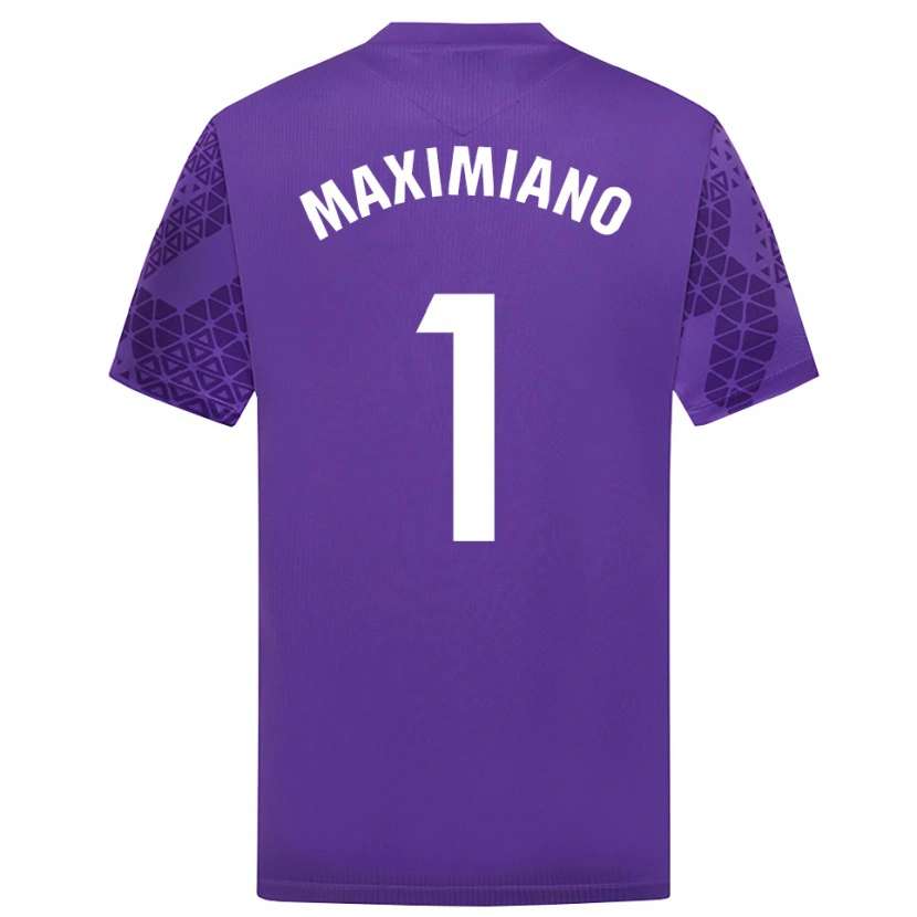 Danxen Mujer Camiseta Luís Maximiano #1 Púrpura Blanco Portero Equipación 2025/26 La Camisa