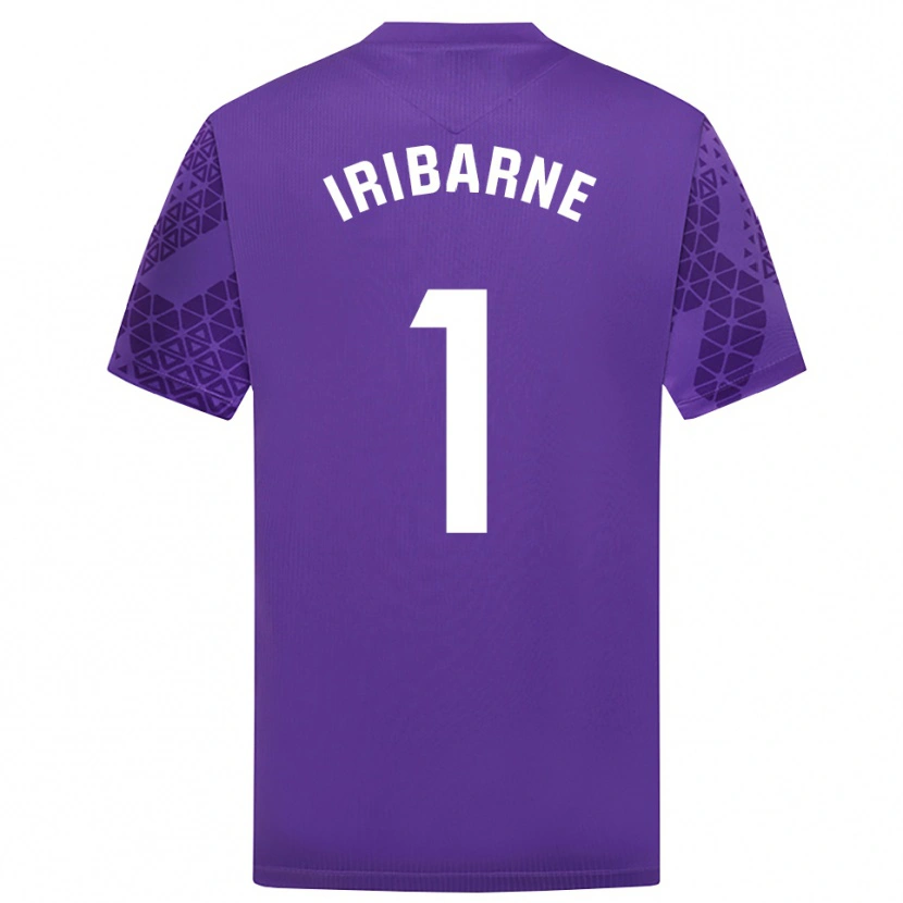 Danxen Mujer Camiseta Bruno Iribarne #1 Púrpura Blanco Portero Equipación 2025/26 La Camisa