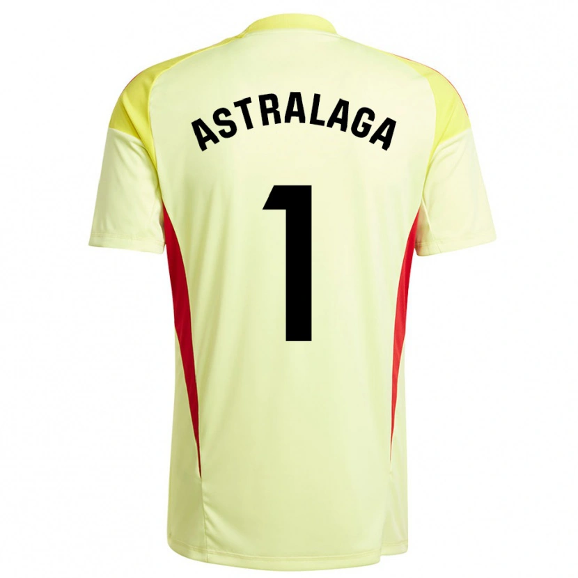 Danxen Mujer Camiseta Ander Astralaga #1 Negro Amarillo Claro Portero Equipación 2025/26 La Camisa