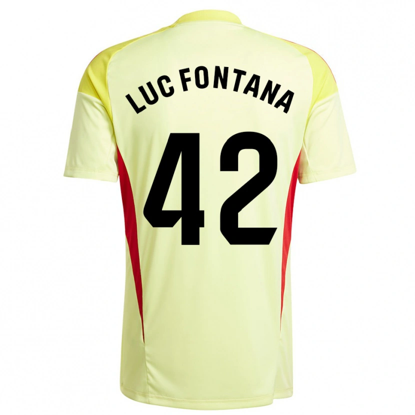 Danxen Mujer Camiseta Jean Luc Fontana #42 Negro Amarillo Claro Portero Equipación 2025/26 La Camisa
