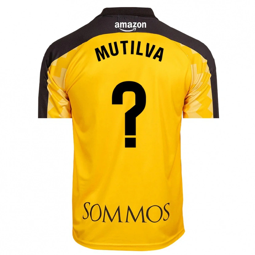 Danxen Mujer Camiseta Aimar Mutilva #0 Amarillo Negro Portero Equipación 2025/26 La Camisa