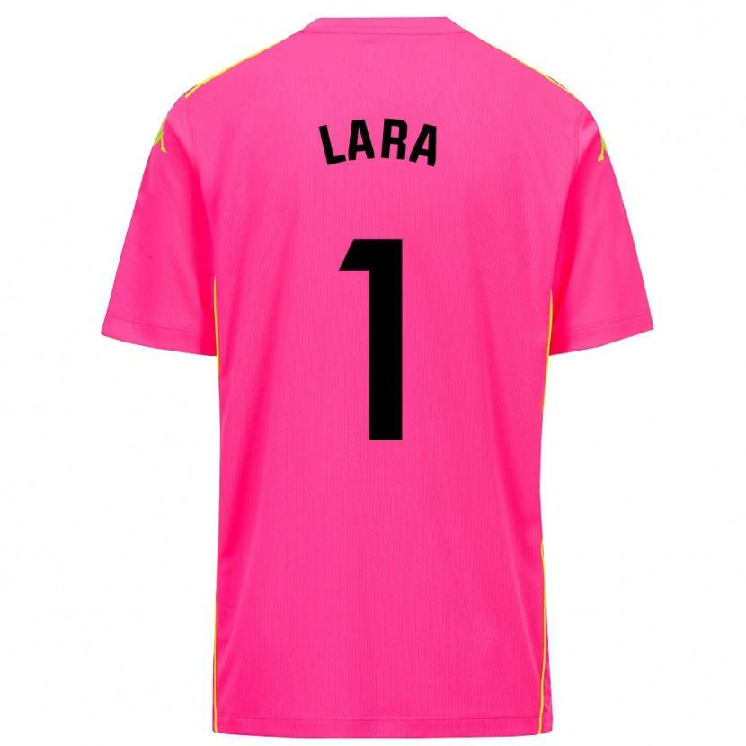 Danxen Mujer Camiseta Lara Lara De Las Heras Coello #1 Negro Rosa Profundo Portero Equipación 2025/26 La Camisa
