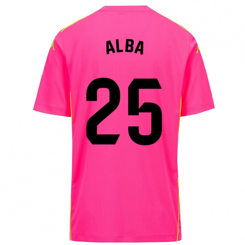 Danxen Mujer Camiseta Alba Acebes Rodríguez #25 Negro Rosa Profundo Portero Equipación 2025/26 La Camisa