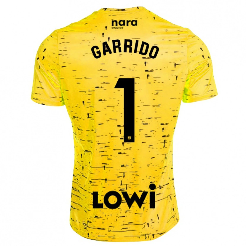 Danxen Mujer Camiseta Javi Garrido #1 Amarillo Negro Portero Equipación 2025/26 La Camisa