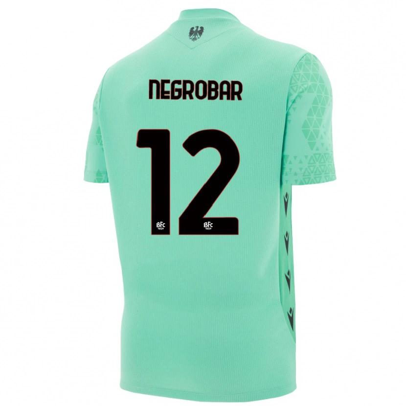 Danxen Mujer Camiseta Lucas Negrobar #12 Menta Azul Negro Portero Equipación 2025/26 La Camisa