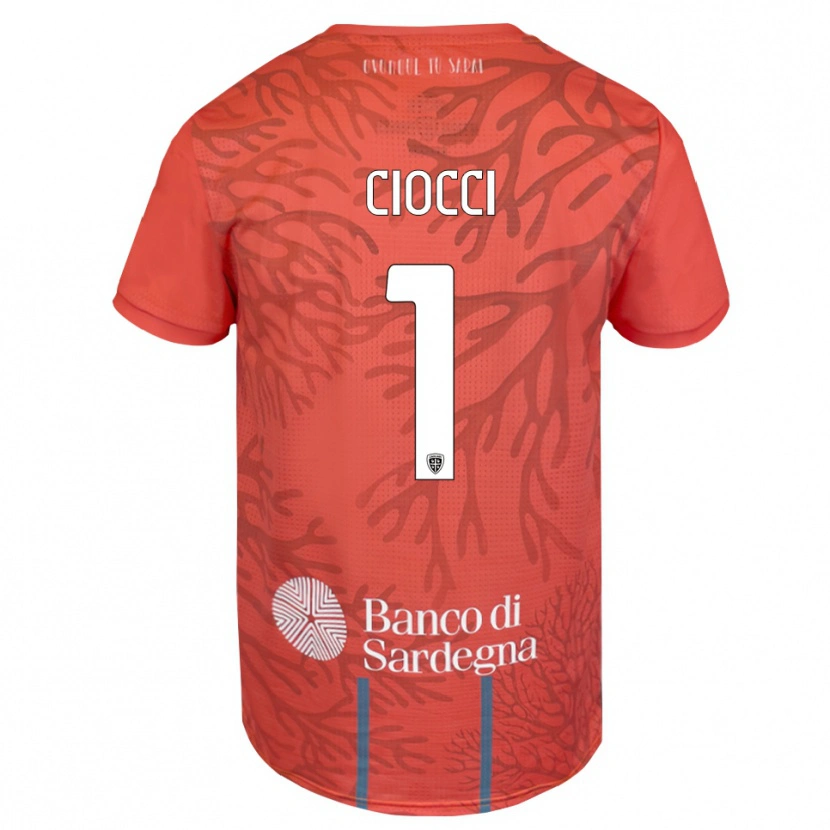Danxen Mujer Camiseta Giuseppe Ciocci #1 Naranja Rojo Blanco Portero Equipación 2025/26 La Camisa
