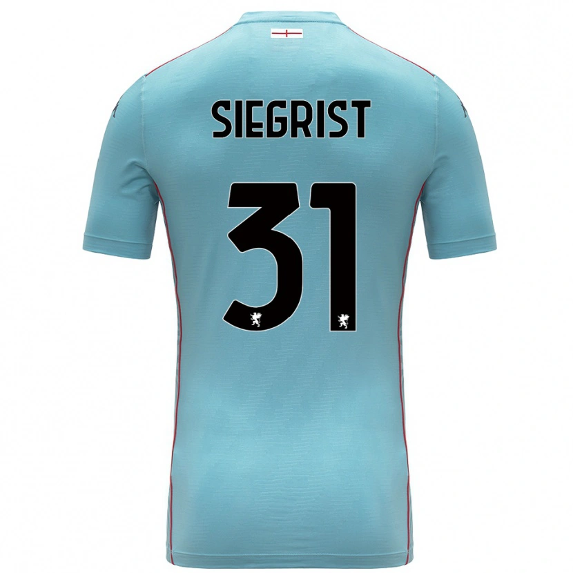 Danxen Mujer Camiseta Benjamin Siegrist #31 Azul Gris Portero Equipación 2025/26 La Camisa