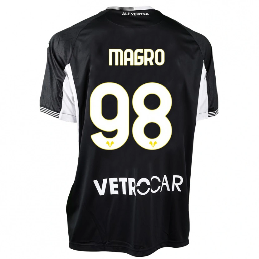 Danxen Mujer Camiseta Federico Magro #98 Negro Blanco Portero Equipación 2025/26 La Camisa