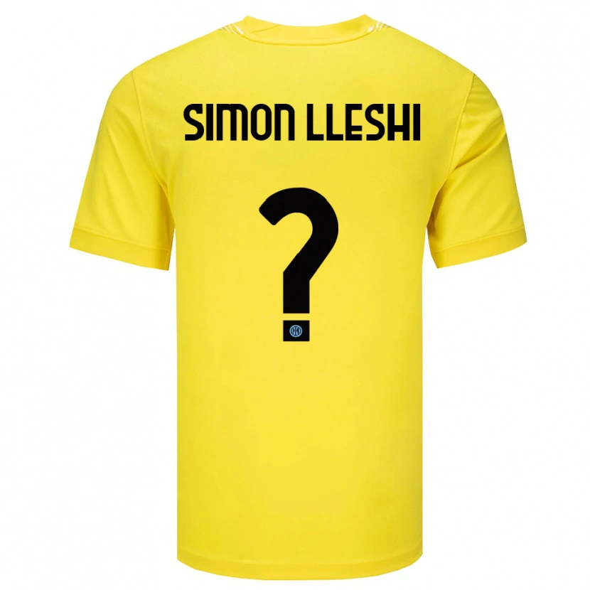 Danxen Mujer Camiseta Simon Lleshi #0 Amarillo Claro Negro Portero Equipación 2025/26 La Camisa