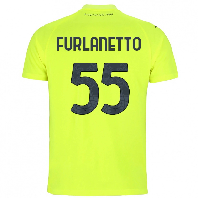 Danxen Mujer Camiseta Alessio Furlanetto #55 Verde Fluorescente Portero Equipación 2025/26 La Camisa