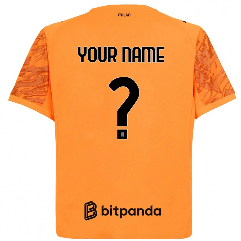 Danxen Mujer Camiseta AC Milan Naranja Amarillo Negro Portero Equipación 2025/26 La Camisa