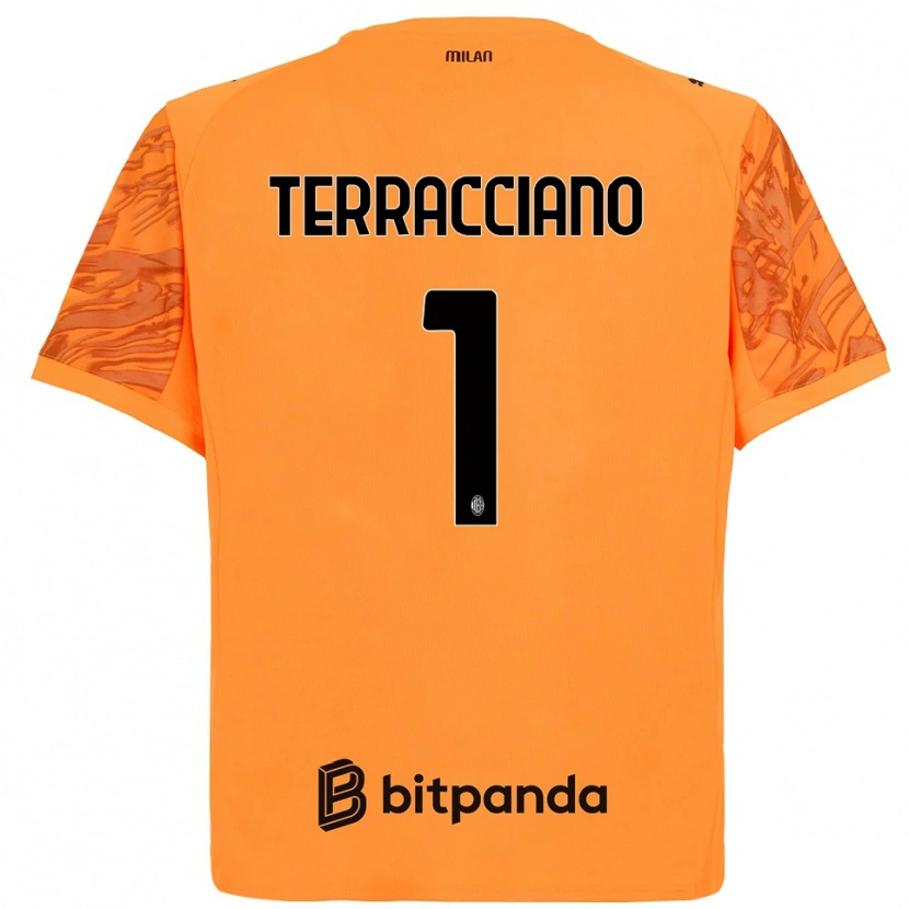 Danxen Mujer Camiseta Pietro Terracciano #1 Naranja Amarillo Negro Portero Equipación 2025/26 La Camisa