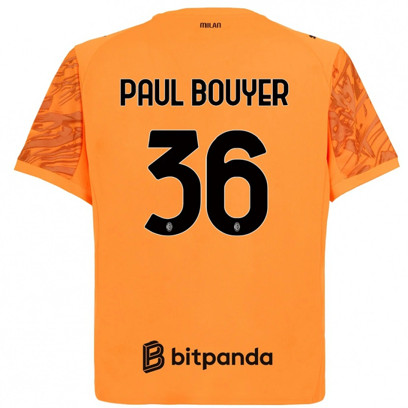 Danxen Mujer Camiseta Léo Paul Bouyer #36 Naranja Amarillo Negro Portero Equipación 2025/26 La Camisa