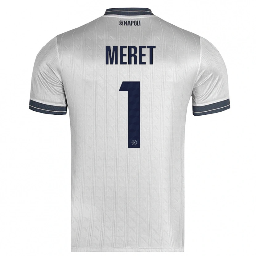Danxen Mujer Camiseta Alex Meret #1 Gris Claro Portero Equipación 2025/26 La Camisa