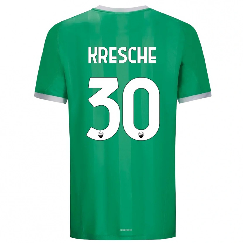 Danxen Mujer Camiseta Isabella Kresche #30 Verde Blanco Portero Equipación 2025/26 La Camisa