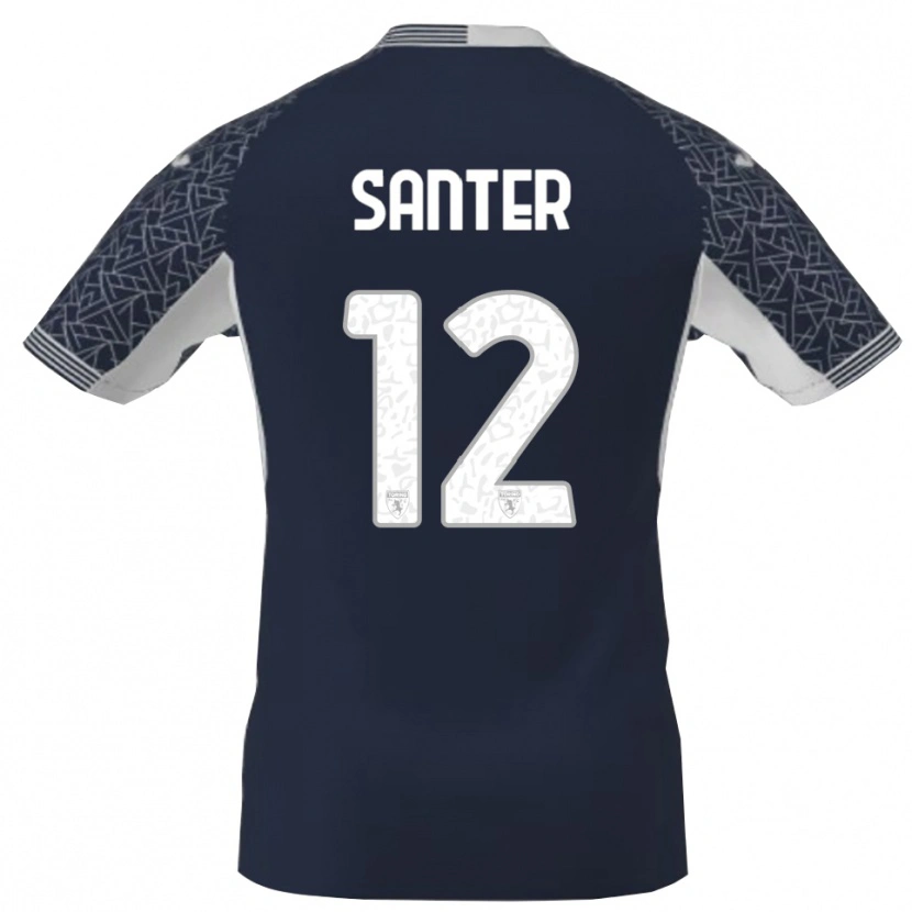 Danxen Mujer Camiseta Leonardo Santer #12 Azul Negro Blanco Portero Equipación 2025/26 La Camisa
