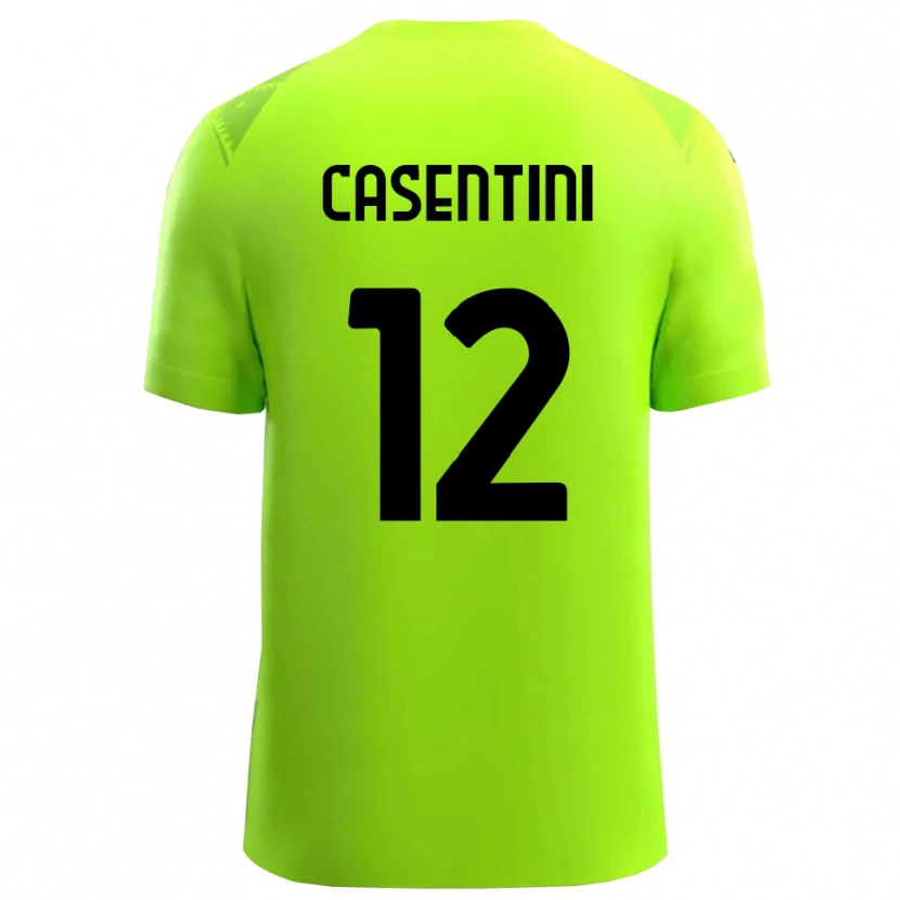 Danxen Mujer Camiseta Gabriele Casentini #12 Verde Césped Negro Portero Equipación 2025/26 La Camisa