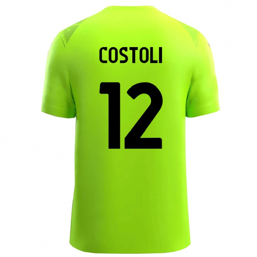 Danxen Mujer Camiseta Luca Costoli #12 Verde Césped Negro Portero Equipación 2025/26 La Camisa