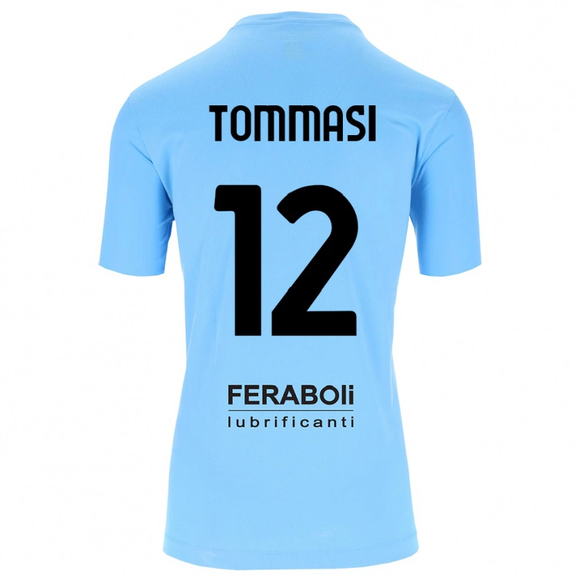 Danxen Mujer Camiseta Francesco Tommasi #12 Azul Cielo Negro Portero Equipación 2025/26 La Camisa