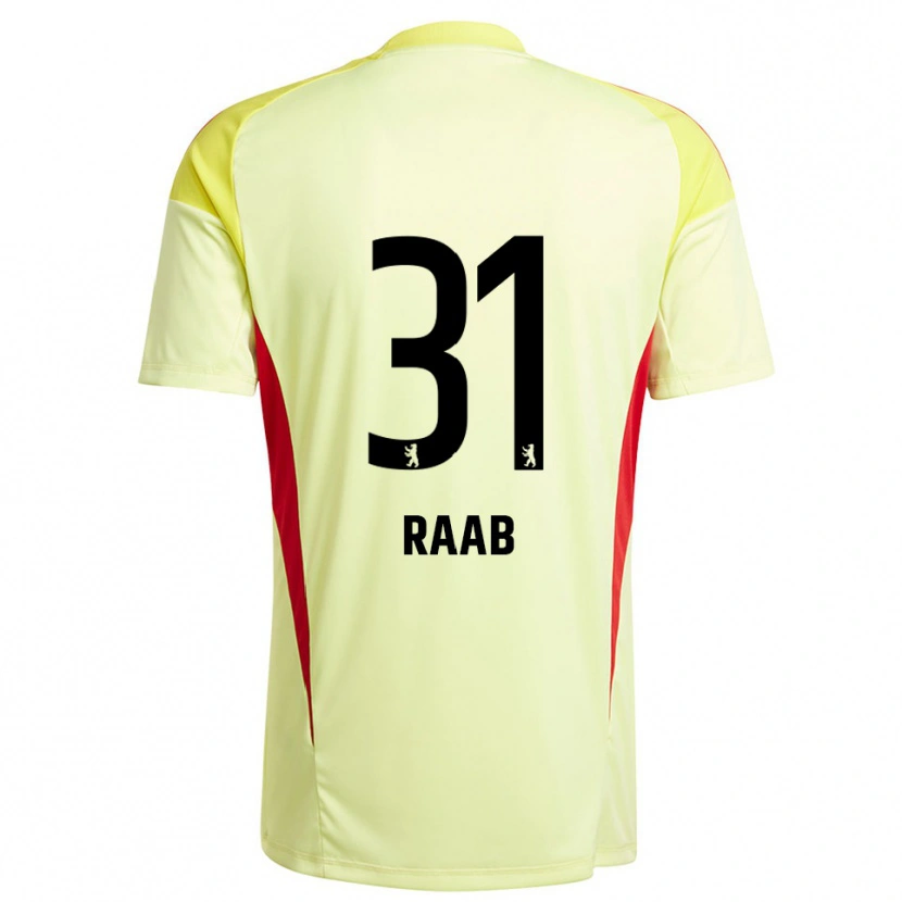 Danxen Mujer Camiseta Matheo Raab #31 Amarillo Claro Negro Portero Equipación 2025/26 La Camisa